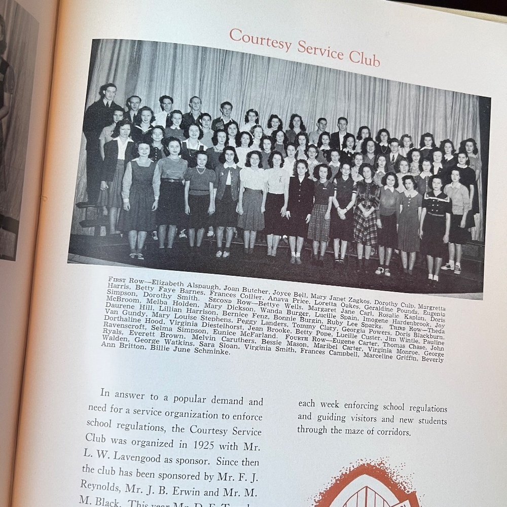 1942 Tom Tom Hoghschool Yearbook Vintage Cream Yearbook - Picture 8 of 12